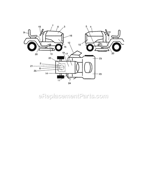 Page H Diagram and Parts List for 917275286  Craftsman Lawn Tractor