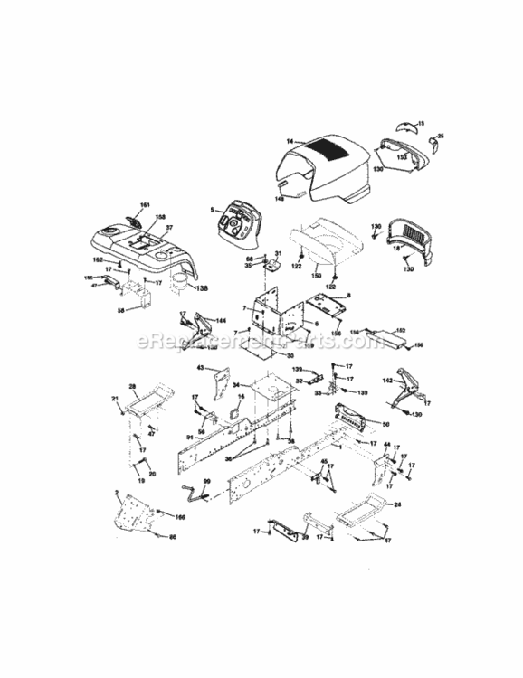 Page B Diagram and Parts List for 917275287  Craftsman Lawn Tractor