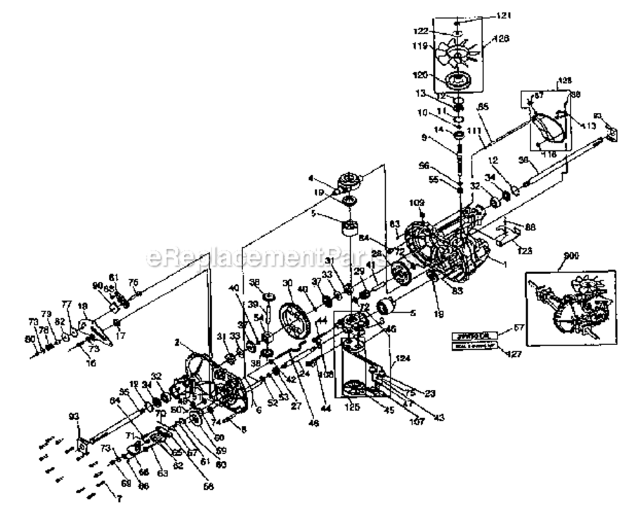 Hydro_Gear_Transaxle Diagram and Parts List for 917275661  Craftsman Lawn Mower
