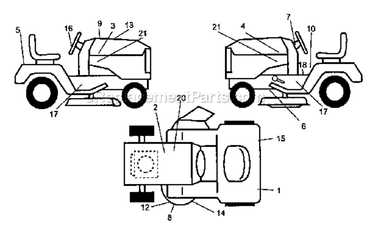 Decals Diagram and Parts List for 917275661  Craftsman Lawn Mower