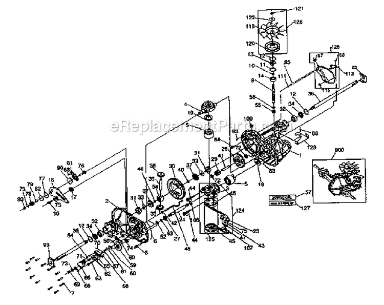 Hydro Gear Transaxle Diagram and Parts List for 917275683  Craftsman Lawn Tractor