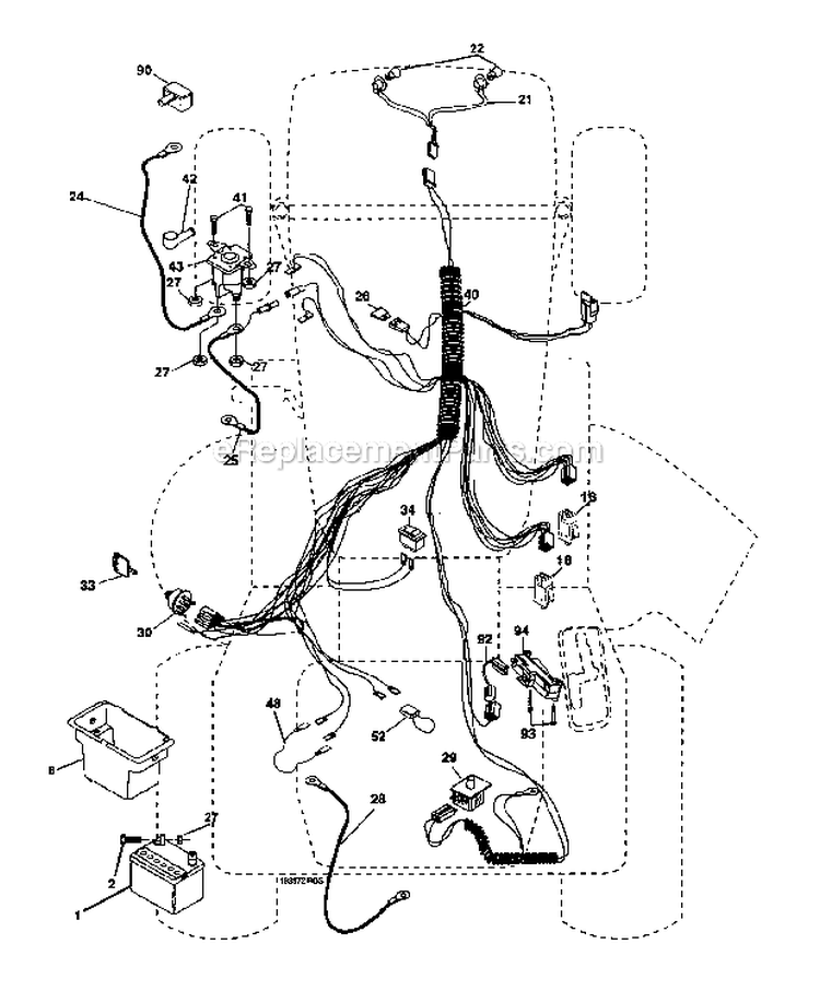 Electrical Diagram and Parts List for 917275760  Craftsman Lawn Tractor