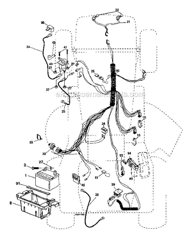 Electrical Diagram and Parts List for 917275810  Craftsman Lawn Tractor