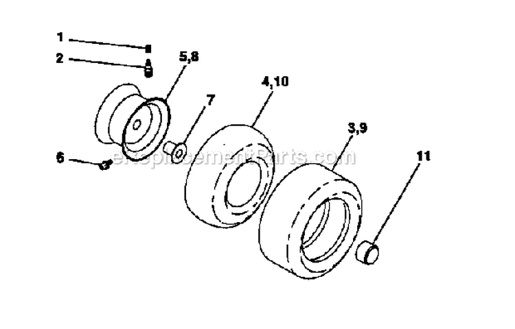 Wheels  Tires Diagram and Parts List for 917275810  Craftsman Lawn Tractor