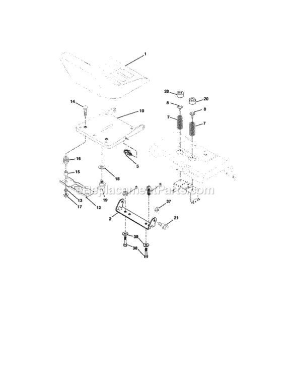 Page F Diagram and Parts List for 917275970  Craftsman Lawn Tractor