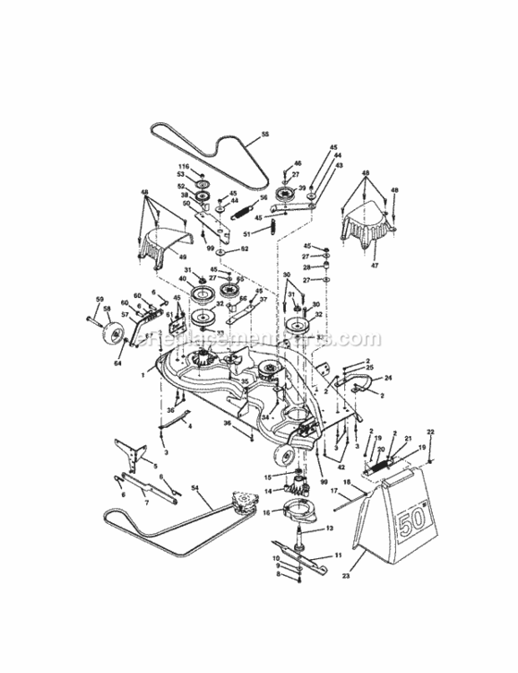 Page J Diagram and Parts List for 917275971  Craftsman Lawn Tractor