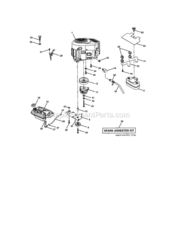 Page E Diagram and Parts List for 917275971  Craftsman Lawn Tractor