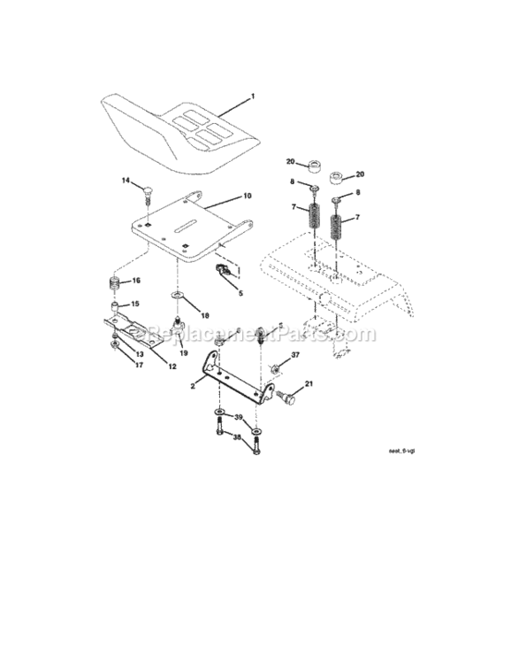 Page F Diagram and Parts List for 917275971  Craftsman Lawn Tractor
