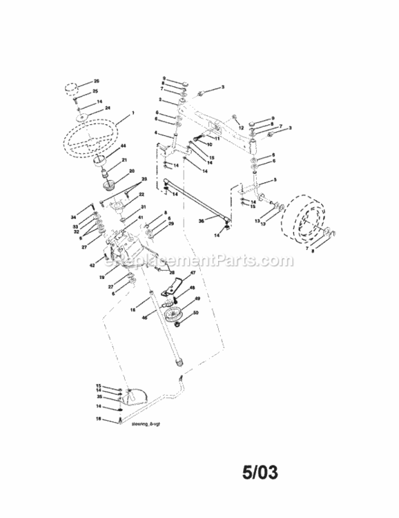 Page D Diagram and Parts List for 917276010  Craftsman Lawn Tractor