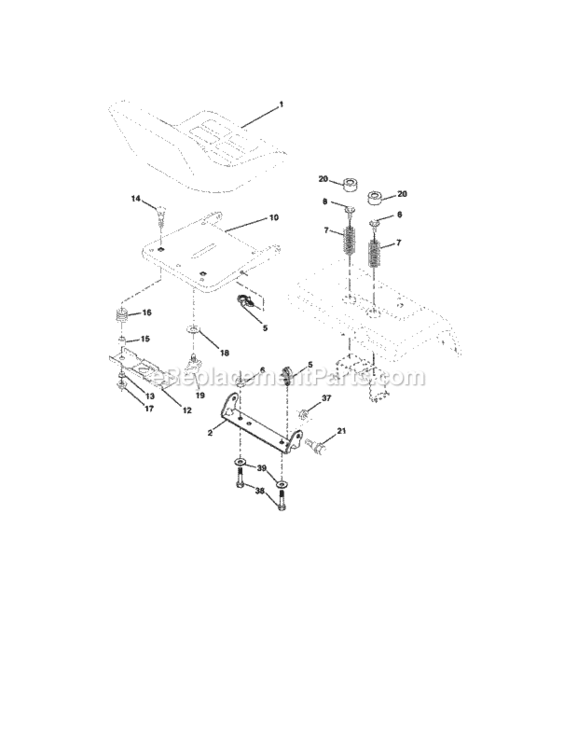 Page F Diagram and Parts List for 917276010  Craftsman Lawn Tractor