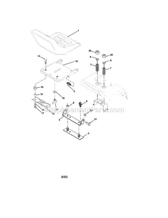Page F Diagram and Parts List for 917276011  Craftsman Lawn Tractor