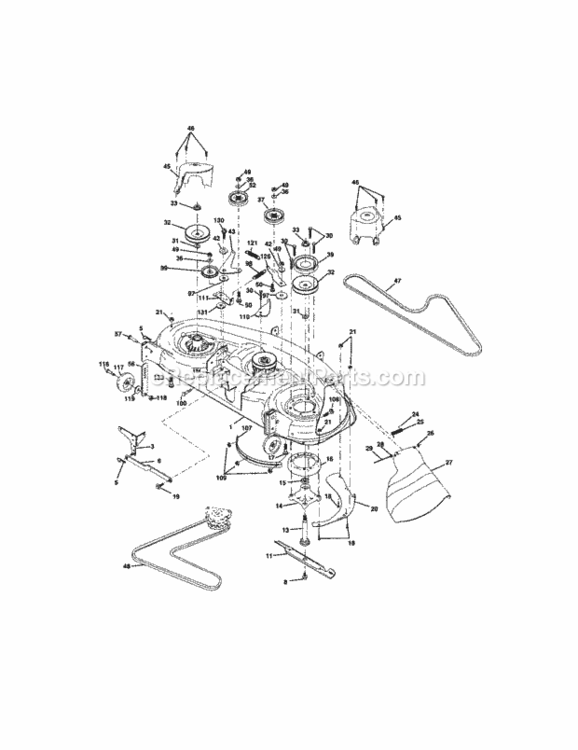 Page J Diagram and Parts List for 917276020  Craftsman Lawn Tractor