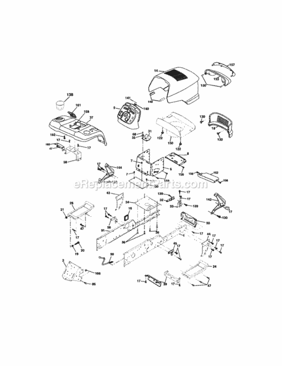 Page B Diagram and Parts List for 917276020  Craftsman Lawn Tractor