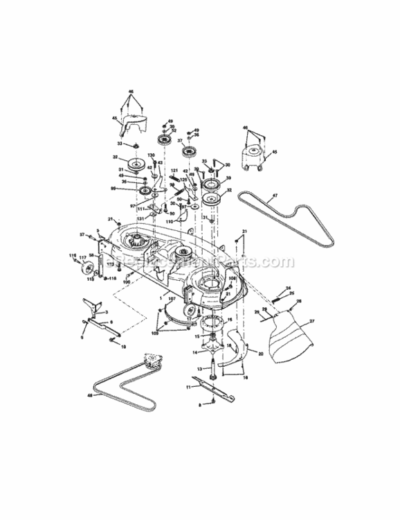 Page J Diagram and Parts List for 917276021  Craftsman Lawn Tractor