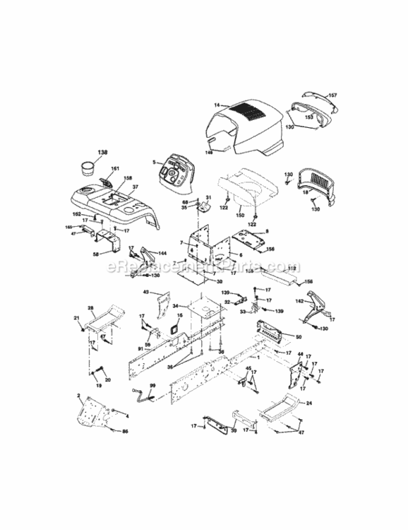 Page B Diagram and Parts List for 917276021  Craftsman Lawn Tractor