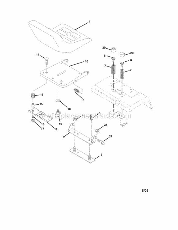 Page F Diagram and Parts List for 917276021  Craftsman Lawn Tractor