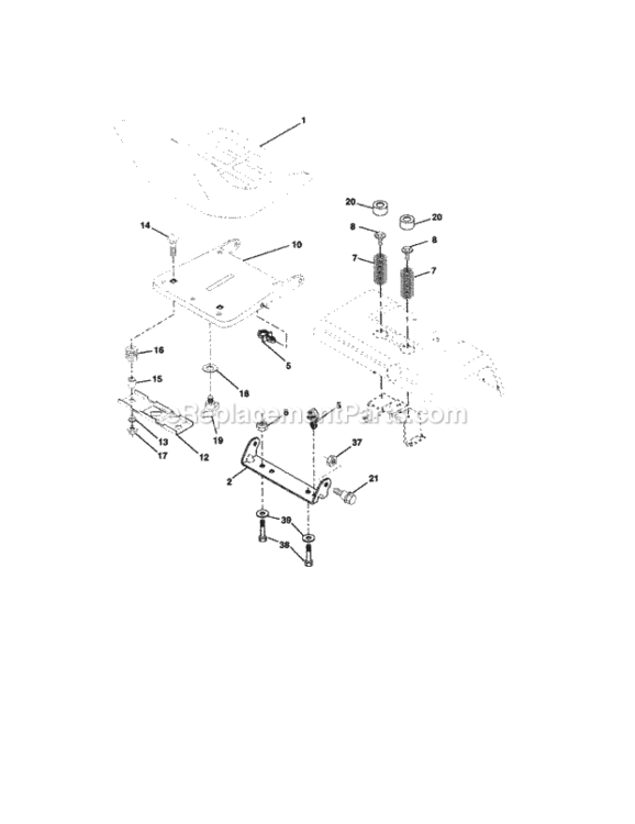 Page F Diagram and Parts List for 917276030  Craftsman Lawn Tractor