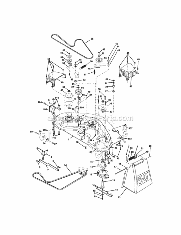 Page J Diagram and Parts List for 917276040  Craftsman Lawn Tractor