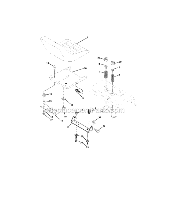 Page F Diagram and Parts List for 917276040  Craftsman Lawn Tractor