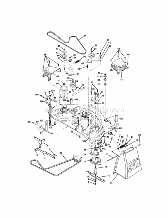Page J Diagram and Parts List for 917276041  Craftsman Lawn Tractor
