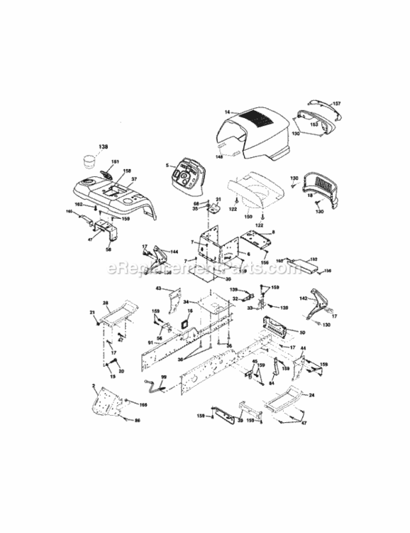 Page B Diagram and Parts List for 917276041  Craftsman Lawn Tractor