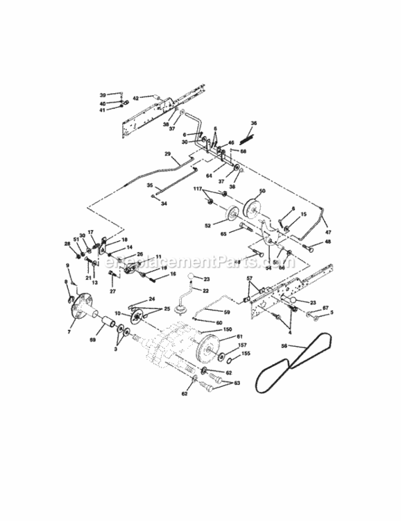 Page C Diagram and Parts List for 917276050  Craftsman Lawn Tractor