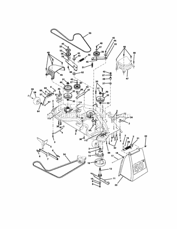 Page J Diagram and Parts List for 917276051  Craftsman Lawn Tractor