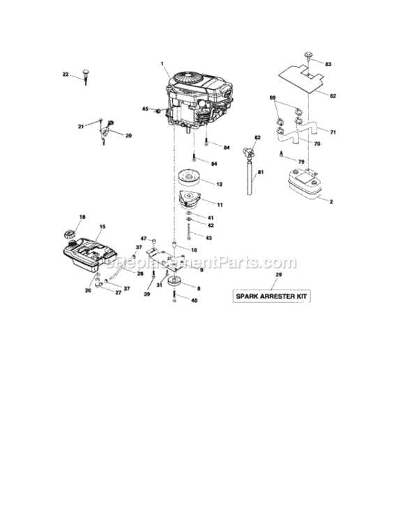 Page E Diagram and Parts List for 917276051  Craftsman Lawn Tractor