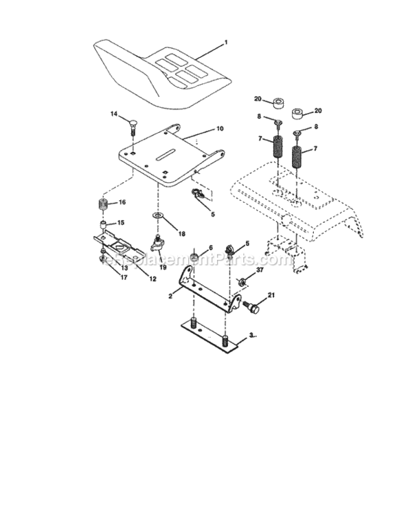 Page F Diagram and Parts List for 917276080  Craftsman Lawn Tractor