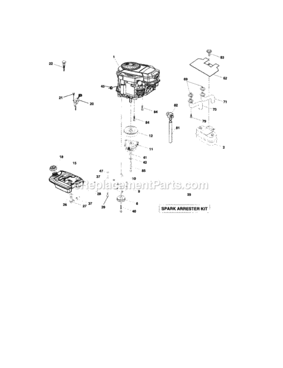 Page E Diagram and Parts List for 917276081  Craftsman Lawn Tractor