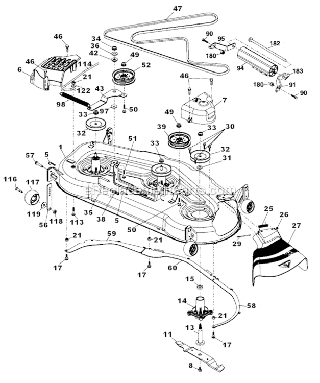 Mower_Deck Diagram and Parts List for 917276101  Craftsman Lawn Mower