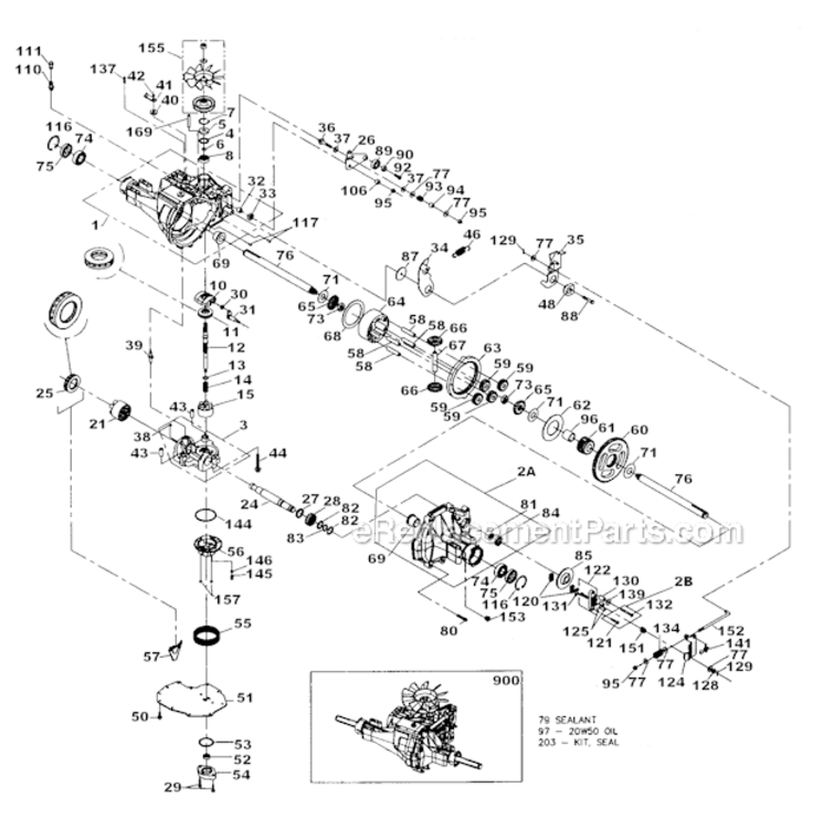 Hydro_Gear_Transaxle Diagram and Parts List for 917276101  Craftsman Lawn Mower