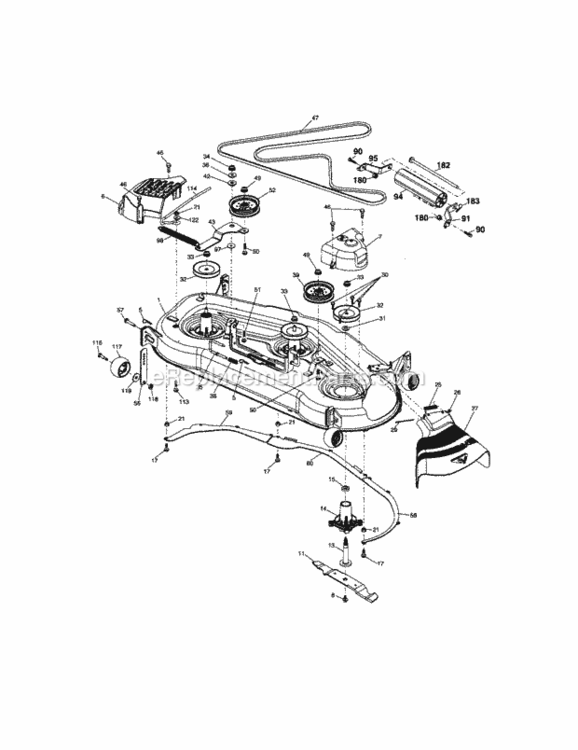 Page J Diagram and Parts List for 917276102  Craftsman Lawn Tractor