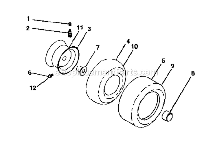 Wheels  Tires Diagram and Parts List for 917276120  Craftsman Lawn Tractor