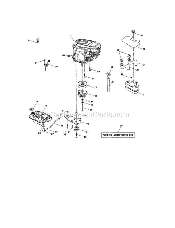 Page E Diagram and Parts List for 917276140  Craftsman Lawn Tractor