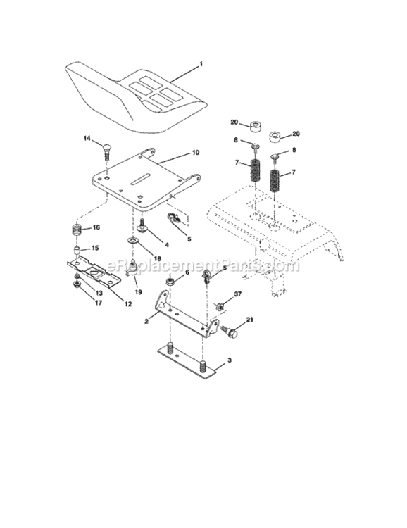 Page F Diagram and Parts List for 917276140  Craftsman Lawn Tractor