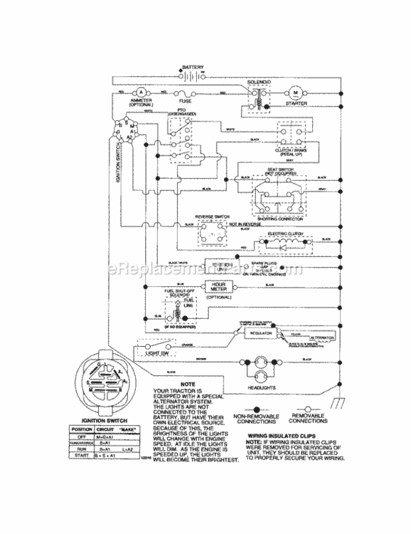 Page K Diagram and Parts List for 917276240  Craftsman Lawn Tractor