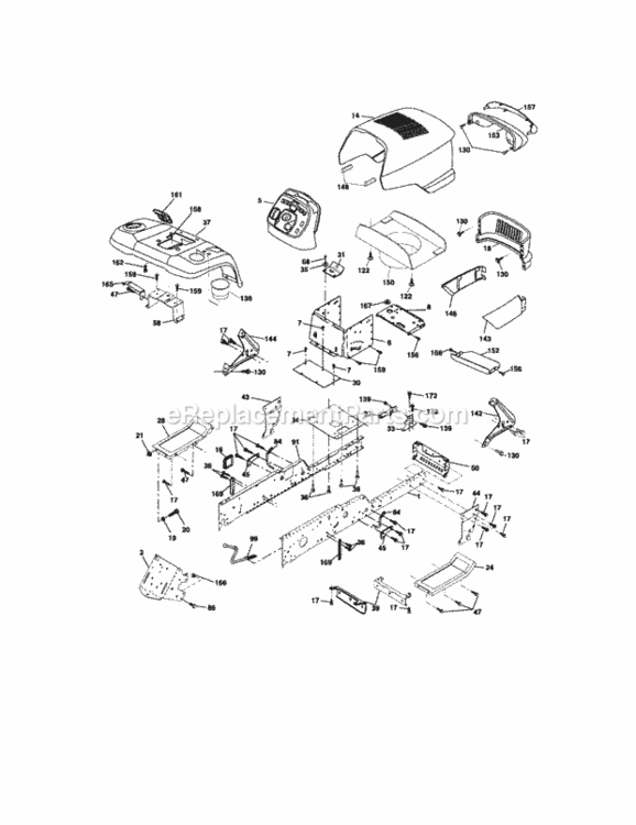 Page B Diagram and Parts List for 917276240  Craftsman Lawn Tractor