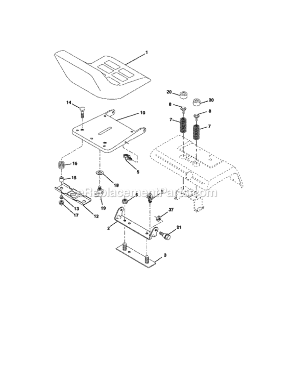 Page F Diagram and Parts List for 917276310  Craftsman Lawn Tractor
