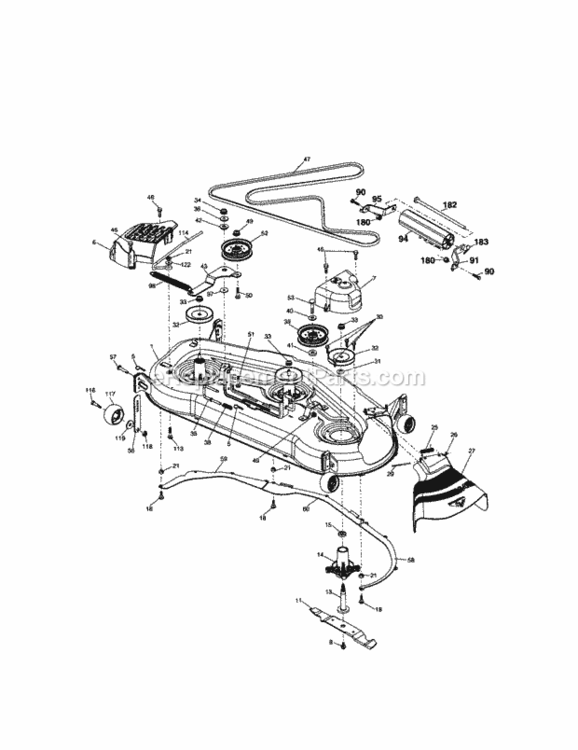 Page J Diagram and Parts List for 917276330  Craftsman Lawn Tractor