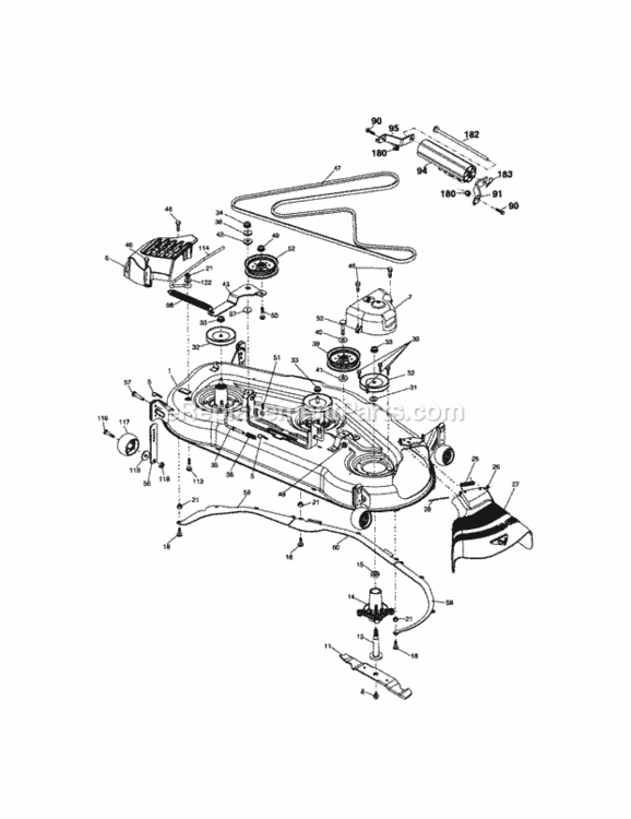 Page J Diagram and Parts List for 917276340  Craftsman Lawn Tractor