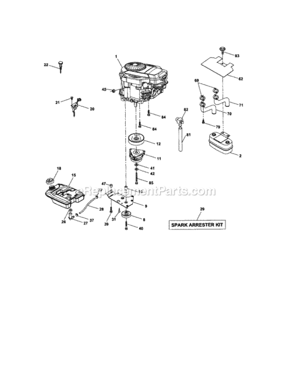 Page E Diagram and Parts List for 917276340  Craftsman Lawn Tractor