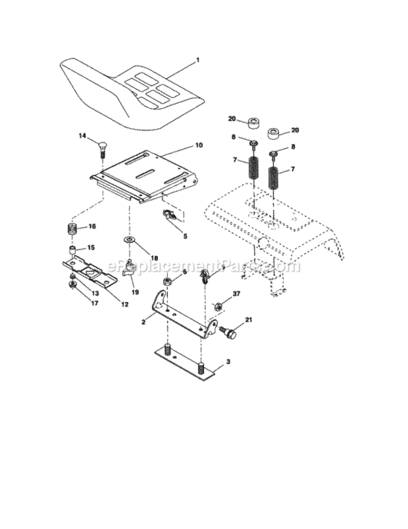Page F Diagram and Parts List for 917276340  Craftsman Lawn Tractor