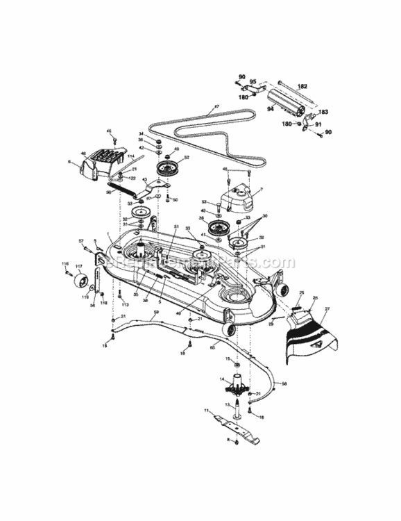 Page J Diagram and Parts List for 917276341  Craftsman Lawn Tractor