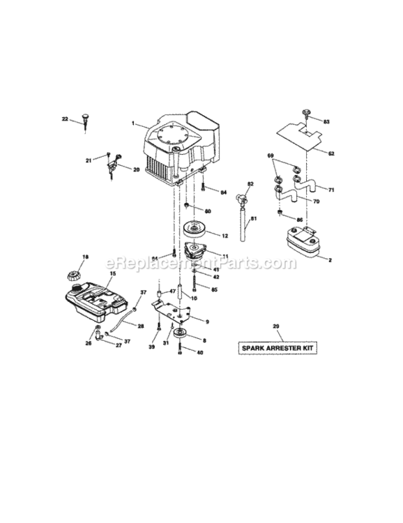 Page E Diagram and Parts List for 917276360  Craftsman Lawn Tractor