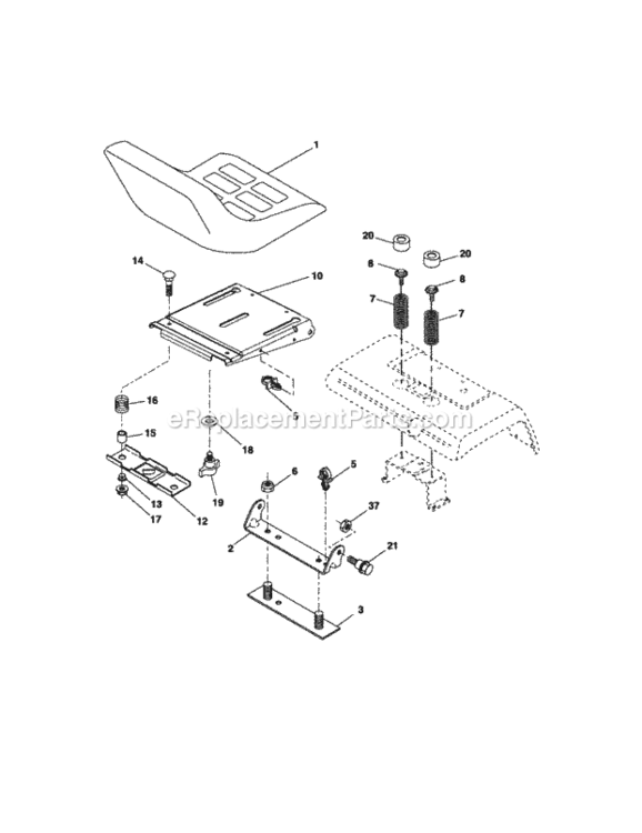 Page F Diagram and Parts List for 917276360  Craftsman Lawn Tractor