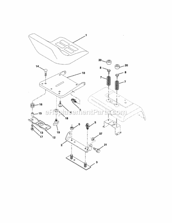 Page F Diagram and Parts List for 917276361  Craftsman Lawn Tractor