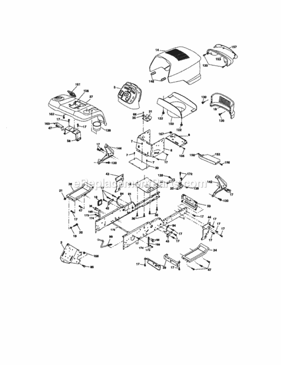 Page B Diagram and Parts List for 917276380  Craftsman Lawn Tractor