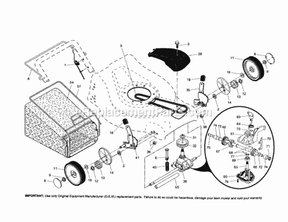 Page B Diagram and Parts List for 917276521  Craftsman Lawn Mower