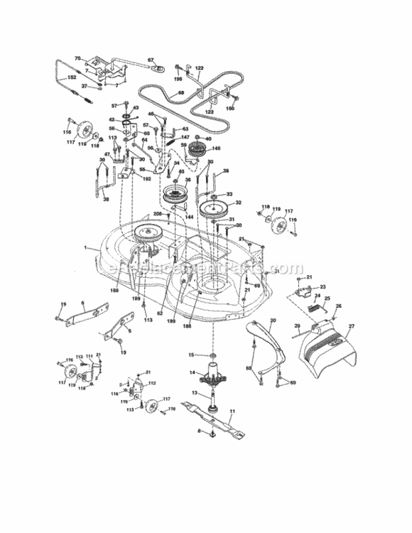 Page J Diagram and Parts List for 917276621  Craftsman Lawn Tractor